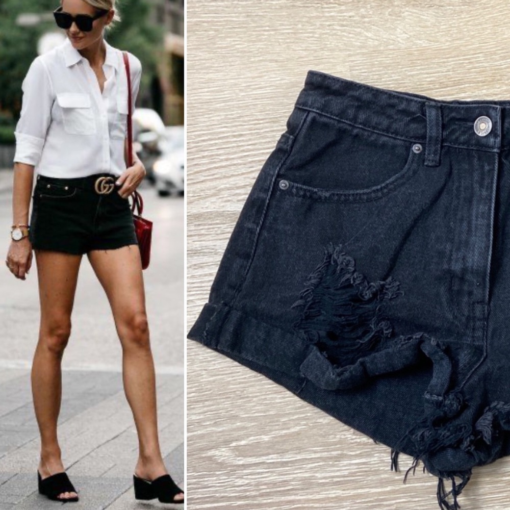 🖤5/$40!! Forever 21 Black Ripped Jean Shorts